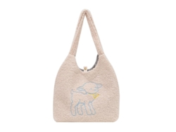 Bolso bandolera de tela con forro de piel de cordero, estilo casual | S/BRAND