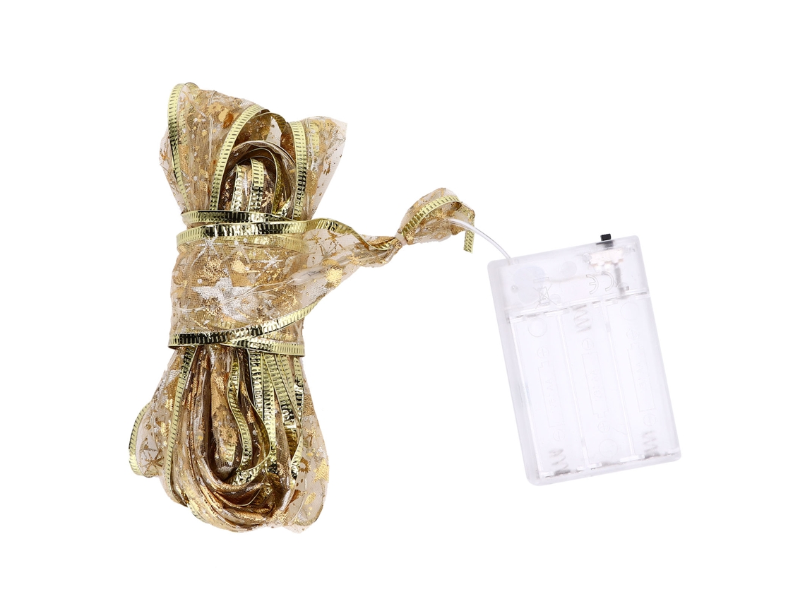 Tira De Luces Led Navideñas Transparentes Doradas De 4 M (13,12 Pies) Con 40 Luces Blancas Cálidas Para Decoración De Fiestas.