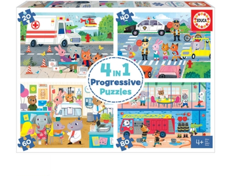 Puzzle EDUCA Originales Progresivos Héroes en Acción (Edad Mínima: 4 Años - 0 Piezas)