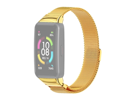 Correa de reloj inteligente para Huawei Band 6 / Honor Band 6/7 MIJOBS Milan Correa magnética de acero inoxidable (Oro)