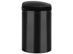 Papelera automática Gunoi Cu con sensor, 30 L, color negro, fibra de carbono