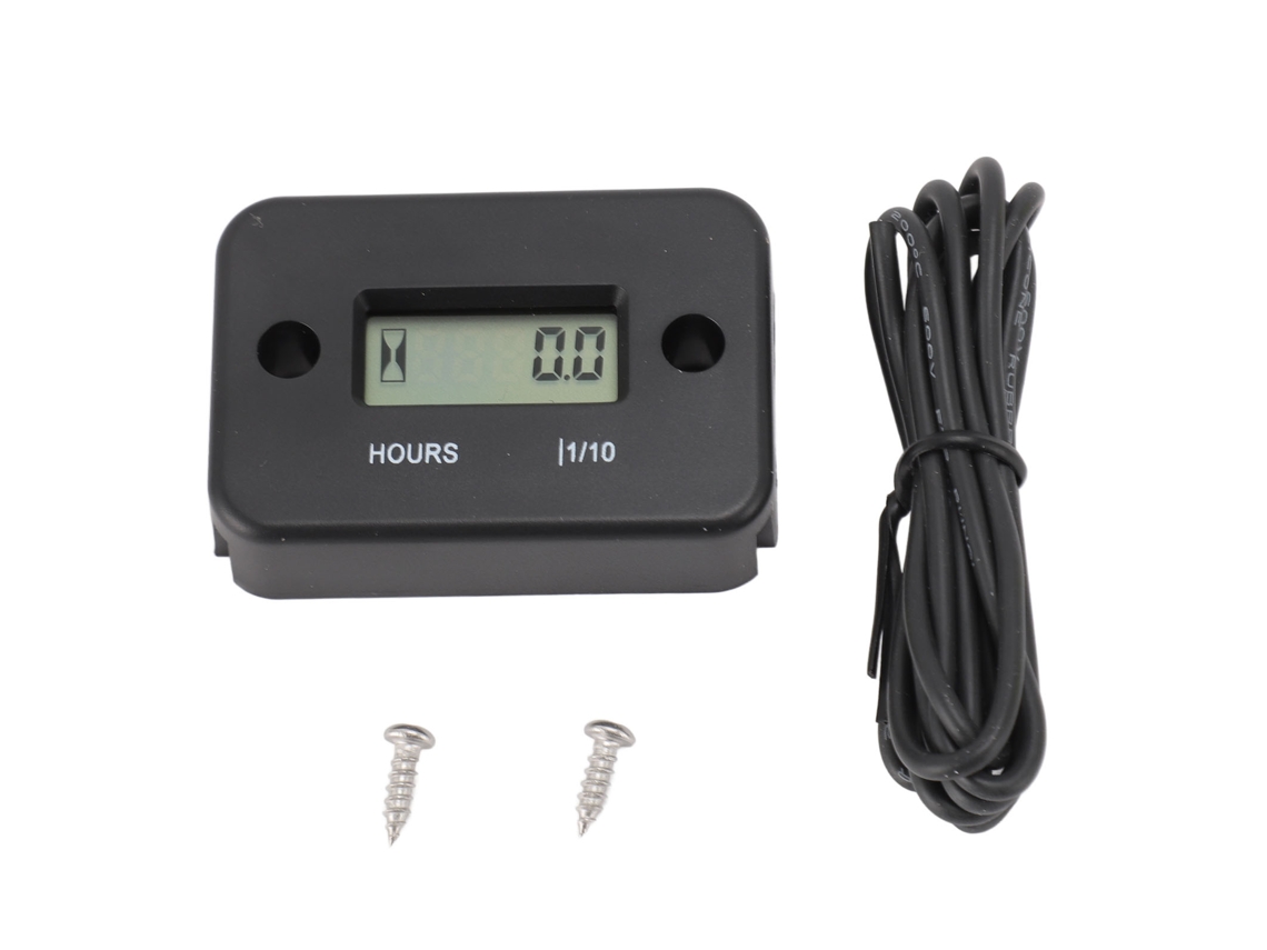 Contador de horas digital de alta precisión LCD mini impermeable para motor de tacómetro