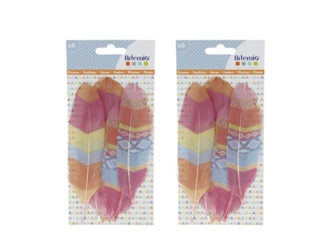 12 plumas de colores Totem ARTEMIO