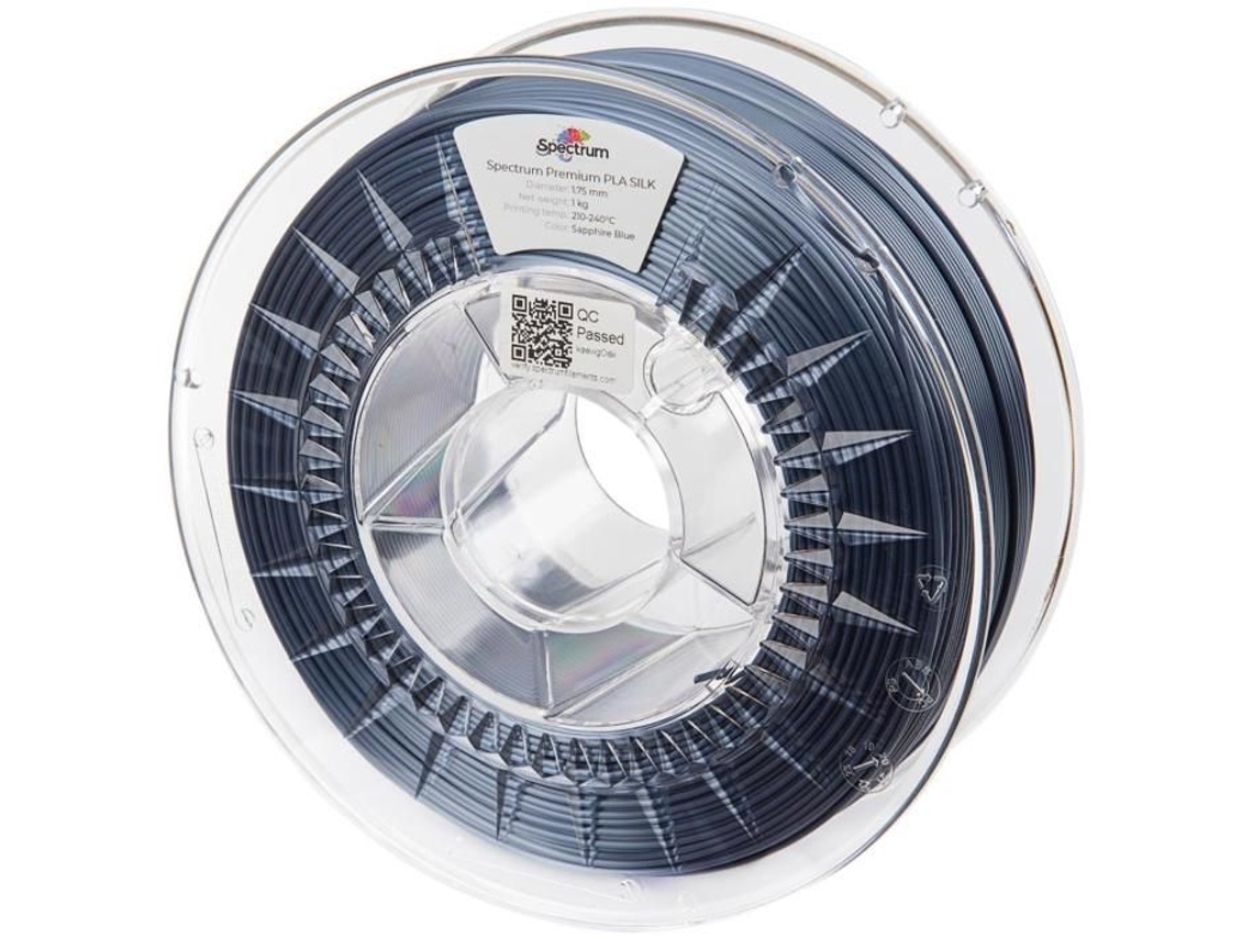 Filamento PLA Spectrum Silk de 1,75 mm, color azul zafiro, 1 kg