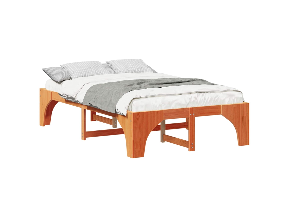 Maison Exclusive - Estructura De Cama Marrón 140 X 190 Cm Madera De Pino Macizo