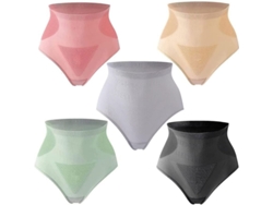 2026-5pcs Calzoncillos Moldeadores De Cuerpo De Grafito Con Talle Alto Y Diseño De Panal