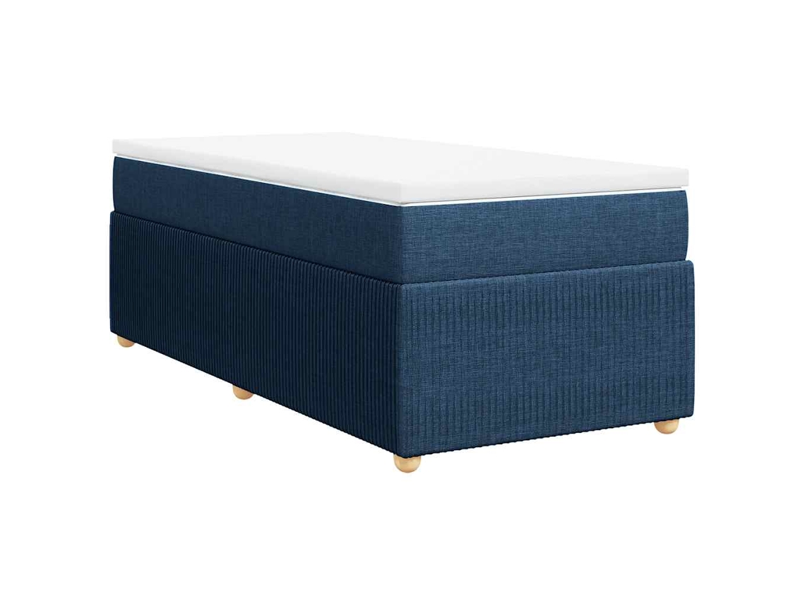 Maison Exclusive - Cama Box Spring Con Colchón Tela Azul 100x200 Cm