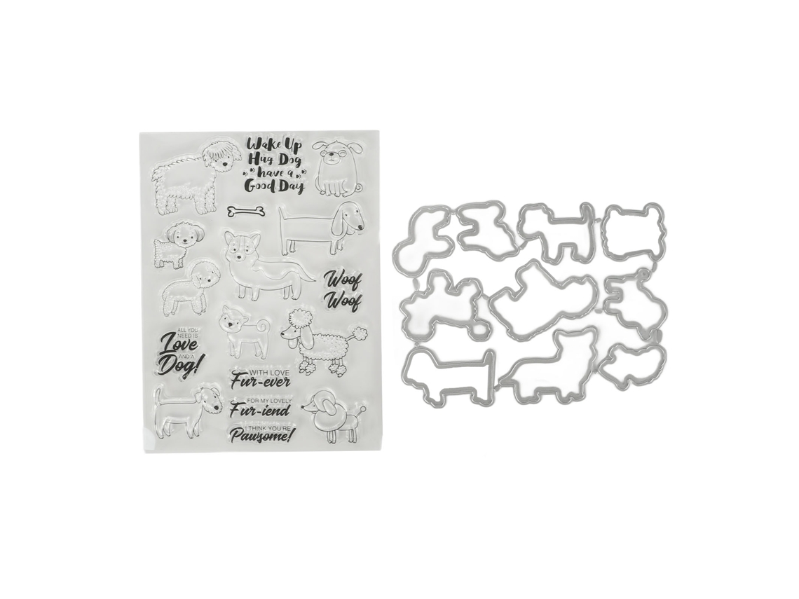 Kit De Sellos Transparentes Perro Oveja Diseño Único Para Scrapbooking Y Manualidades