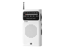 Radio Bolsillo Analógico Fm/am Blanco Abs A Pila