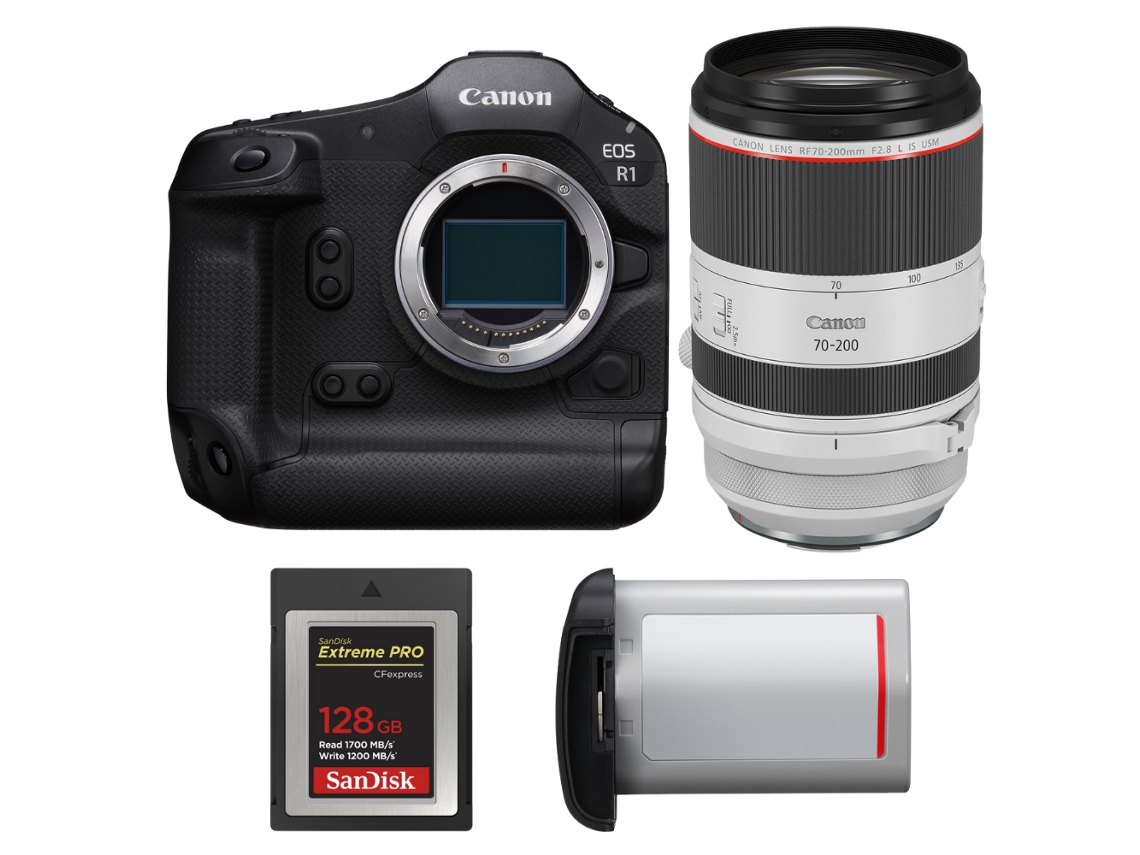 Canon Eos R1 + Rf 70-200mm F/2.8 L Is Usm + 1 Sandisk 128gb Extreme Pro Cfexpress Type B + Canon Lp-e19 + Ebook “20 Consejos Para Fotos Que Impactan”