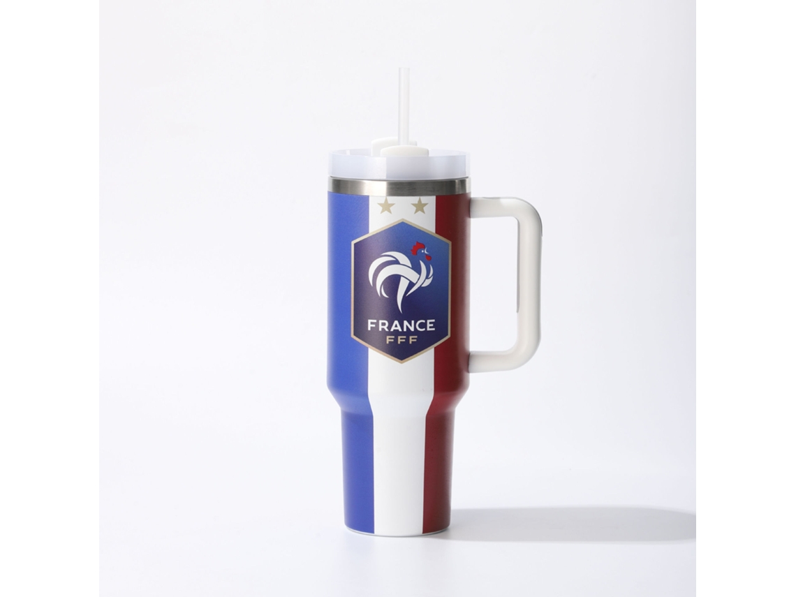 Vaso Térmico Inoxidable Selección Francia Fútbol Copa 2026,emblema Gallo Fff Dos Estrellas, Botella Aislante Hincha Calidad Premium