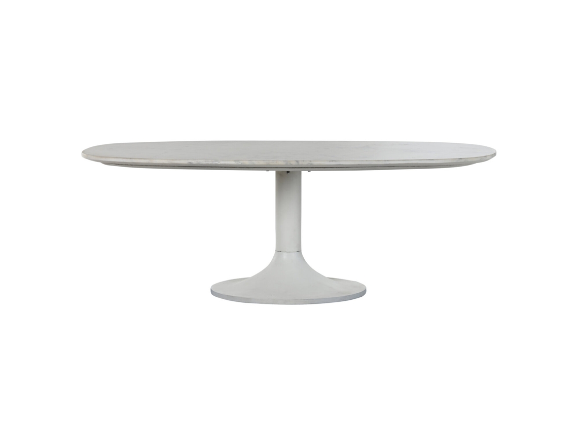 Mesa Centro Metal Marmol Blanco 120x70x39cm
