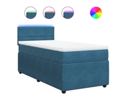 Maison Exclusive - Cama Box Spring Con Colchón Terciopelo Azul 100x200 Cm