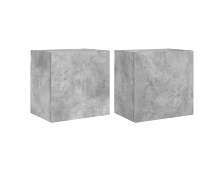Conjunto 2 Muebles de TV de pared madera gris hormigón VIDAXL (40.5 x 30 x 40 cm)