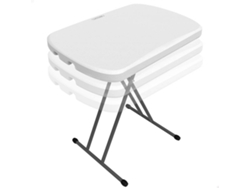 Mesa Plegable LIFETIME Lateral Ajustable Blanca (103x46x5 cm)