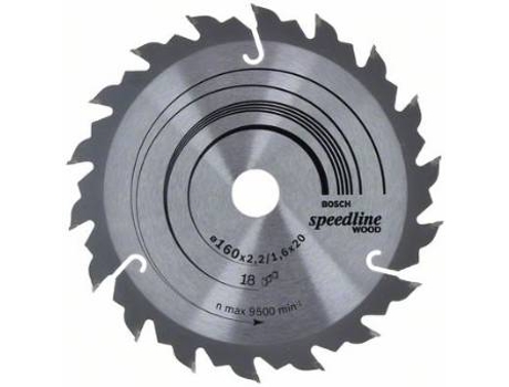 Disco de Sierra Circular BOSCH Speedline Madera 160x20x2.2 mm - 18