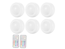 Rebe-6pcs Luz Led Para Armarios Con Sensor De Movimiento Y Control Remoto, Lámpara Nocturna Para Hogar Y Corredores Interiores