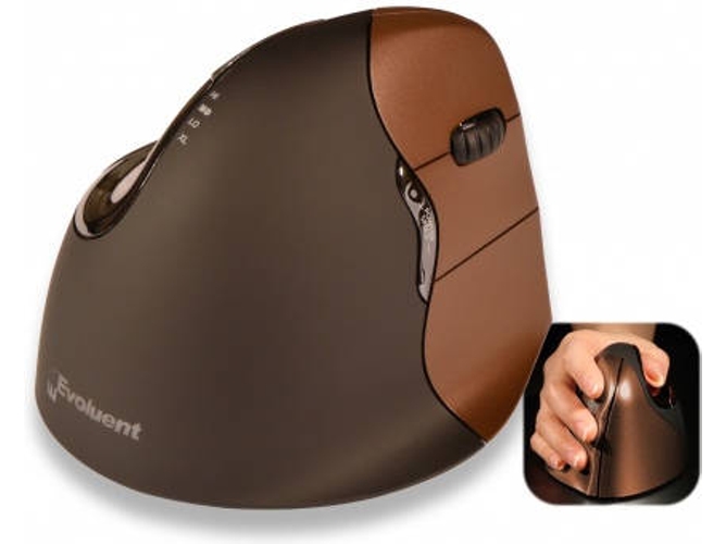 Ratón BAKKERELKHUIZEN Evoluent4 (Inalámbrico - Óptico - 2600 dpi - Marrón)