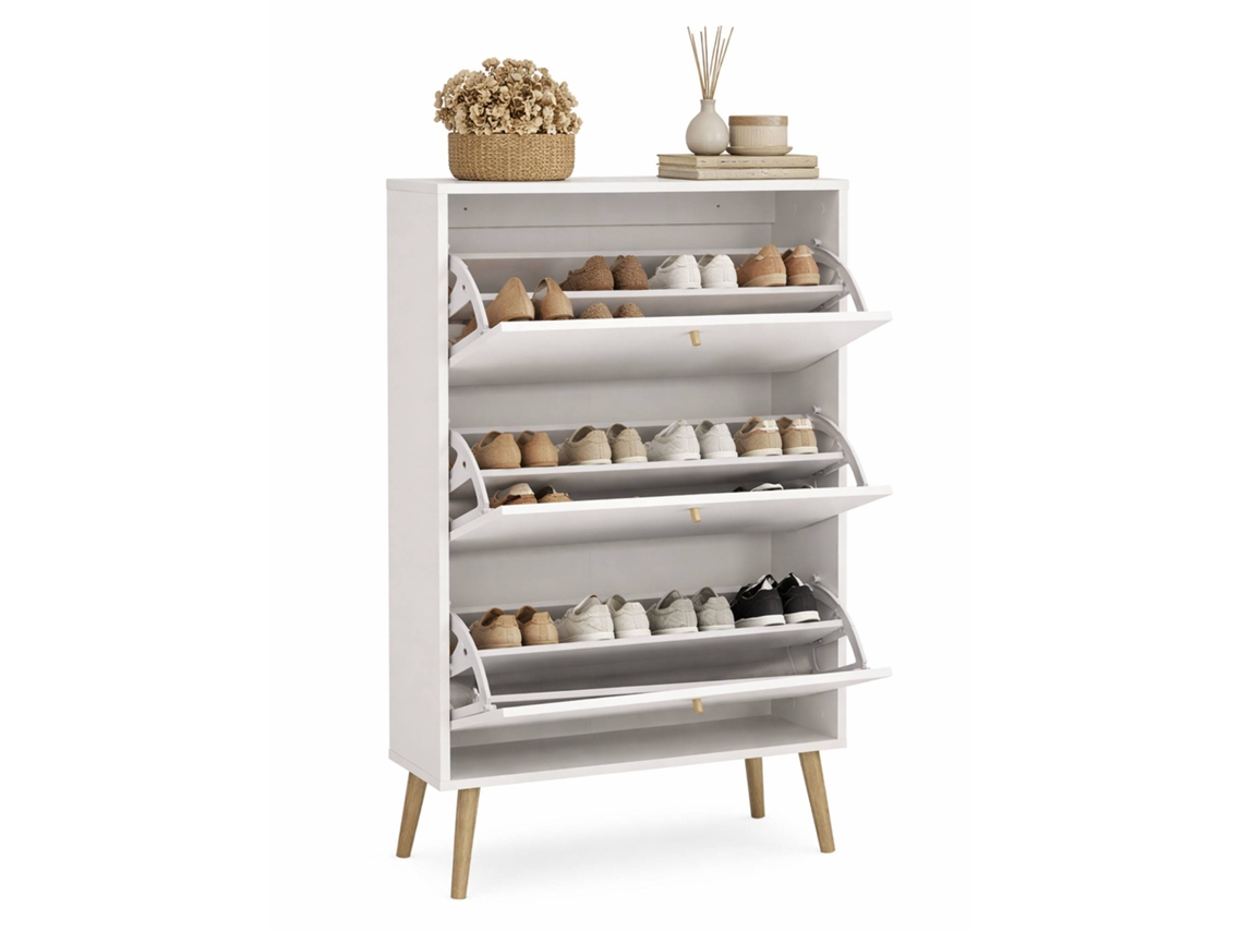 Zapatero doble Guadiana con 3 puertas, 71x25x140 cm WELLHOME