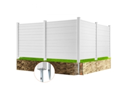 Panel de privacidad exterior de PVC de 127 x 127 cm con piquetes y estacas Tekmaquinas