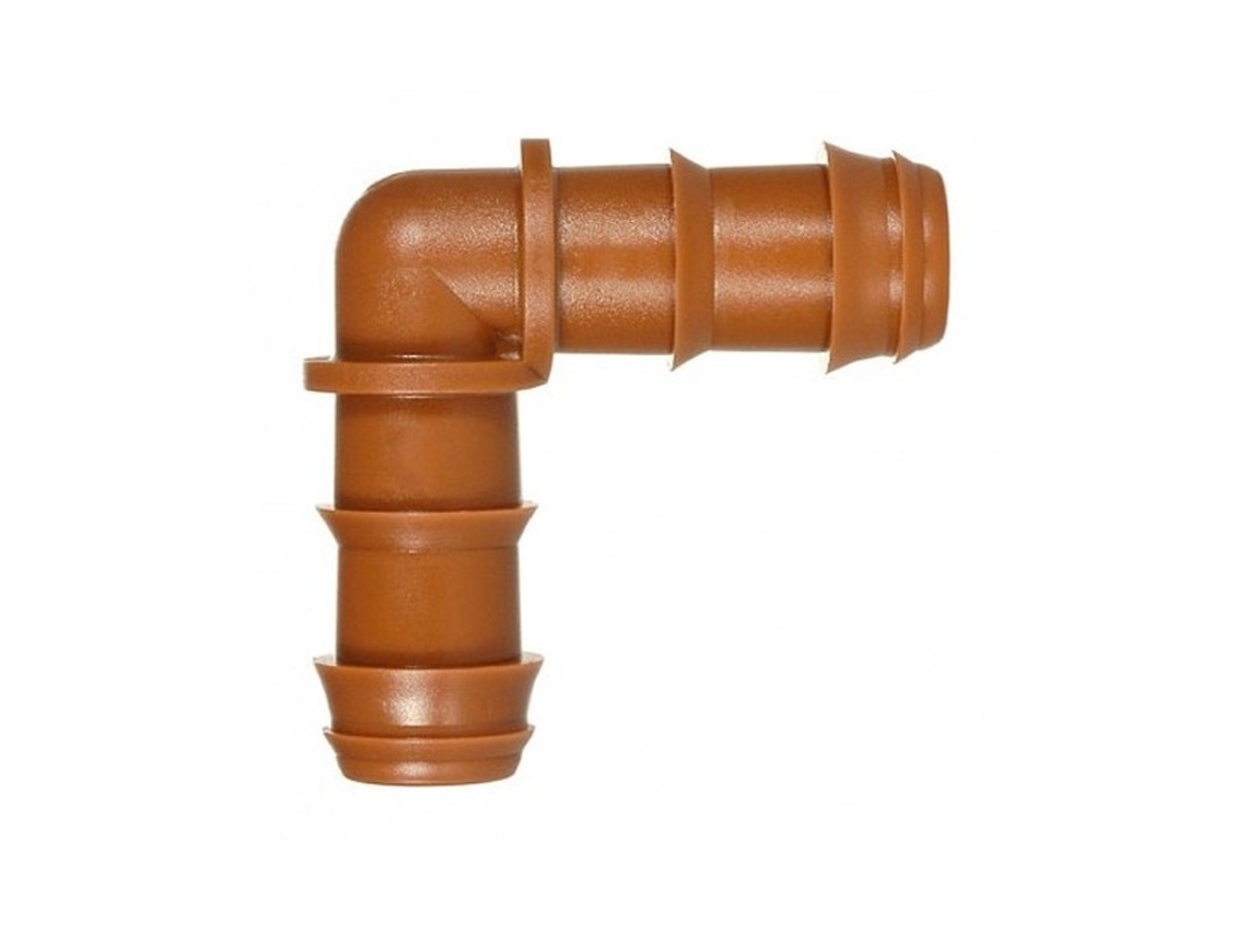 Codo Riego Por Goteo 16mm | Codo Conector Tuberia 16 Mm | Codo Goteo Para Manguera De Riego 16mm Marrón