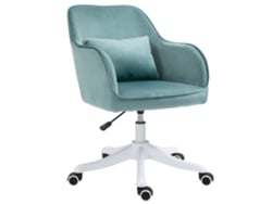 Sillón de oficina con masaje vibratorio de terciopelo, 55x65x86 cm, color verde.