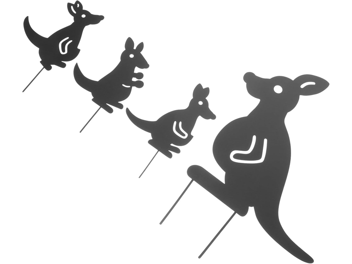 Kit Decorativo De 4 Piezas Para Plantar En El Suelo, Fabricado En Hierro Negro Con Diseño De Animales. Estacas