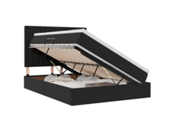 Maison Exclusive - Cama Con Almacenamiento Y Led Negro 140 X 200 Cm Terciopelo