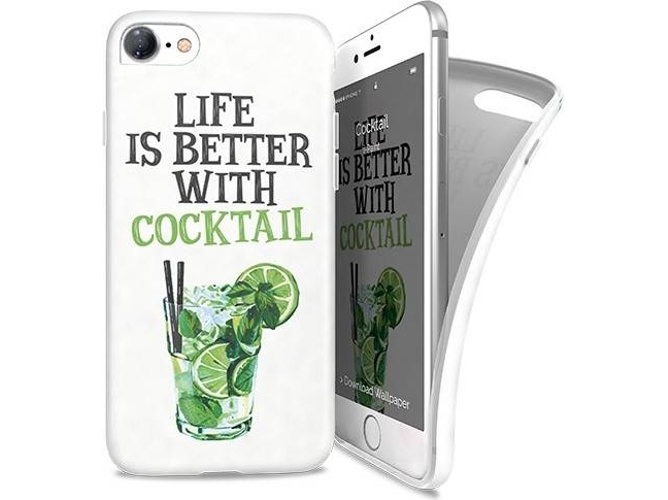 Funda iPhone 6, 6s, 7, 8 I-PAINT Soft Cocktail Verde