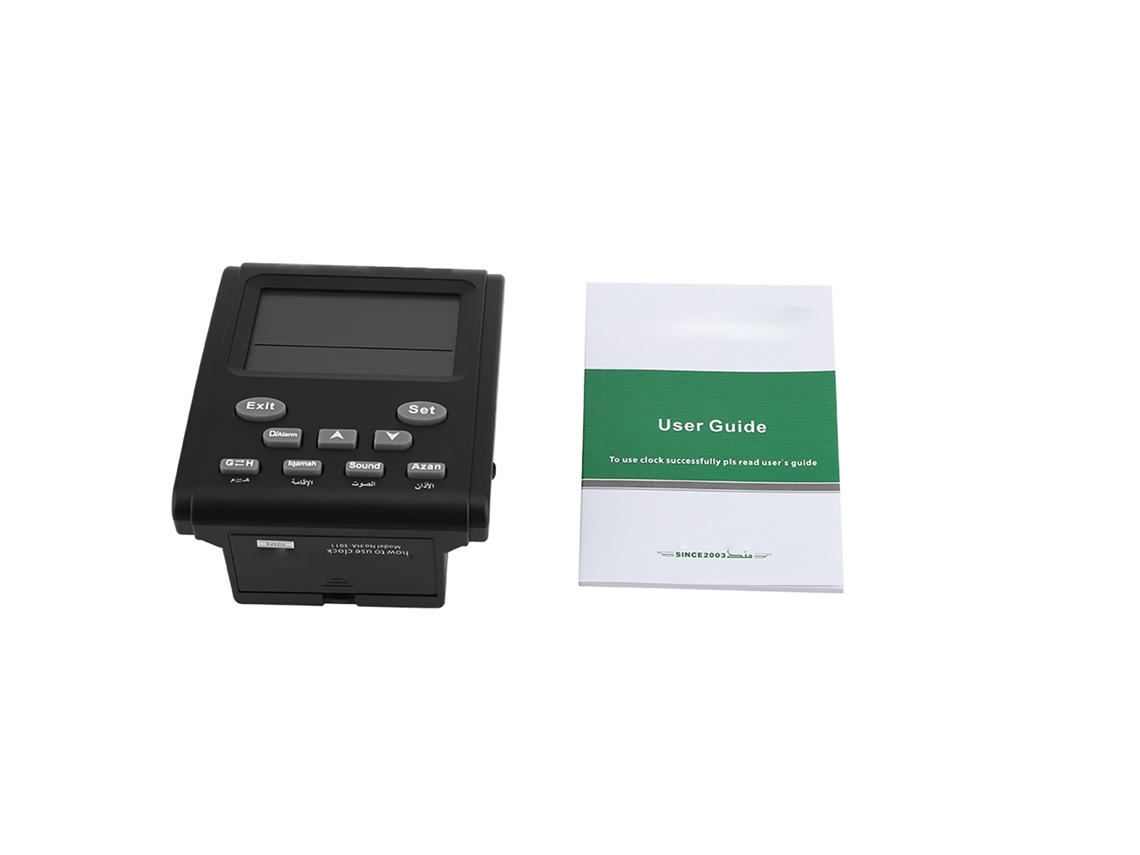 Reloj de mesa digital con alarma y hora de oración - Negro | MARCA