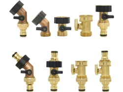 Adaptador De Conector Para Jardín Grifo Latón 3/4" Válvula Acoplamiento Latón