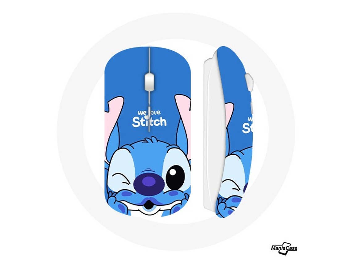 Ratón inalámbrico Stitch Fundo Azul Bonito MANIACASE