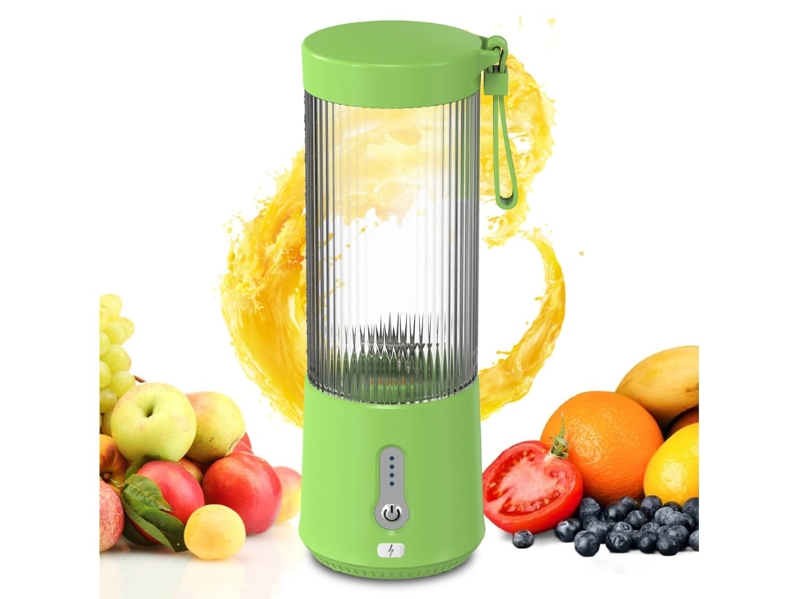 Exprimidor Eléctrico Pequeño Portátil De 450ml Recargable Para Frutas Verduras Batidos Smoothies Veanxin (verde)