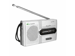 Mini Rádio Portátil Am/fm Com Altifalante Incorporado New Sciense Bjlr21 Cinzento