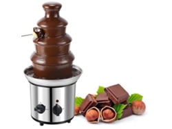 Fuente de chocolate comercial de acero inoxidable con control digital de temperatura, 4 niveles de fondue, ideal para fiestas y bodas.