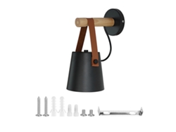 Lámpara de pared LED de madera 2026 para uso interior, 110-240V, para dormitorio, sala de estar, pasillo, color negro.