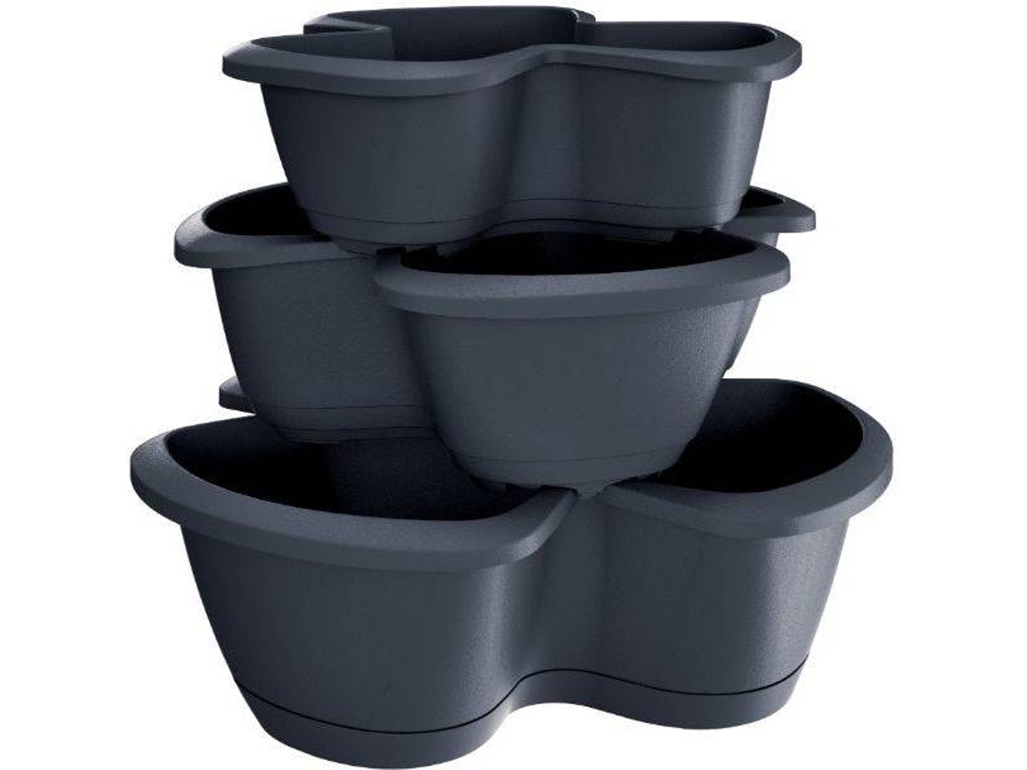 Maceta PROSPERPLAST Respana Trio (Gris)