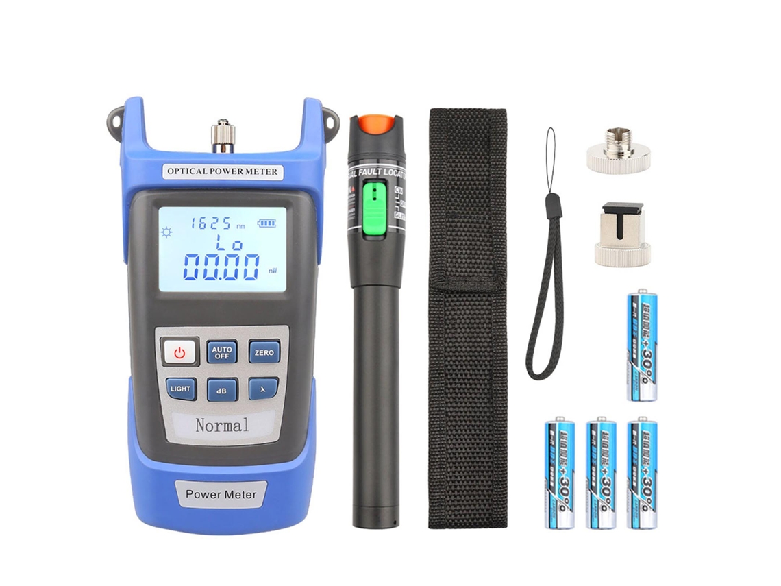 Kit Ferramentas Fibra Óptica Medidor Potência Óptica Caneta Luz Vermelha Testador Portátil