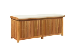Caja de cojines para exterior, madera maciza de acacia, EXCLUSIVA DE LA CASA