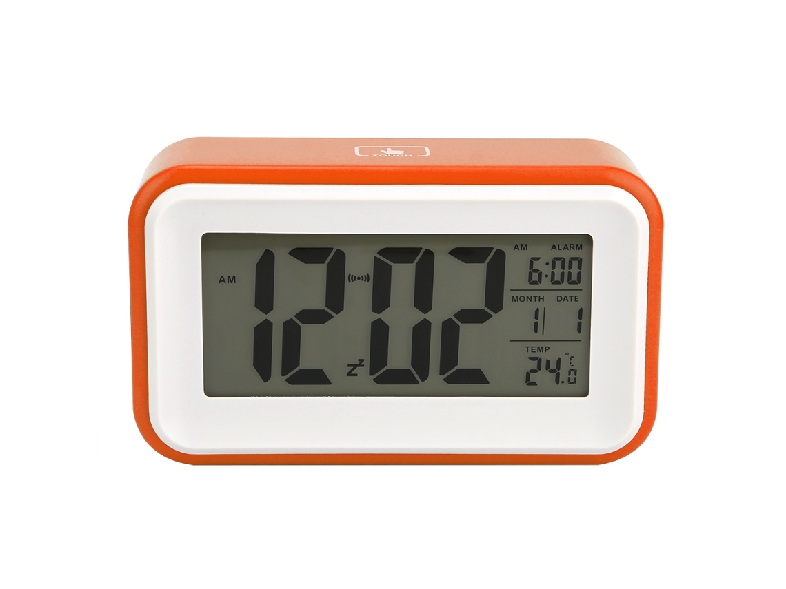 Reloj despertador electrónico digital multifuncional Baok-reloj con pantalla de temperatura (naranja)
