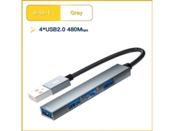Estación de acoplamiento USB a USB 2.0 4 en 1 de Yizhood para computadora portátil MacBook Air Pro gris
