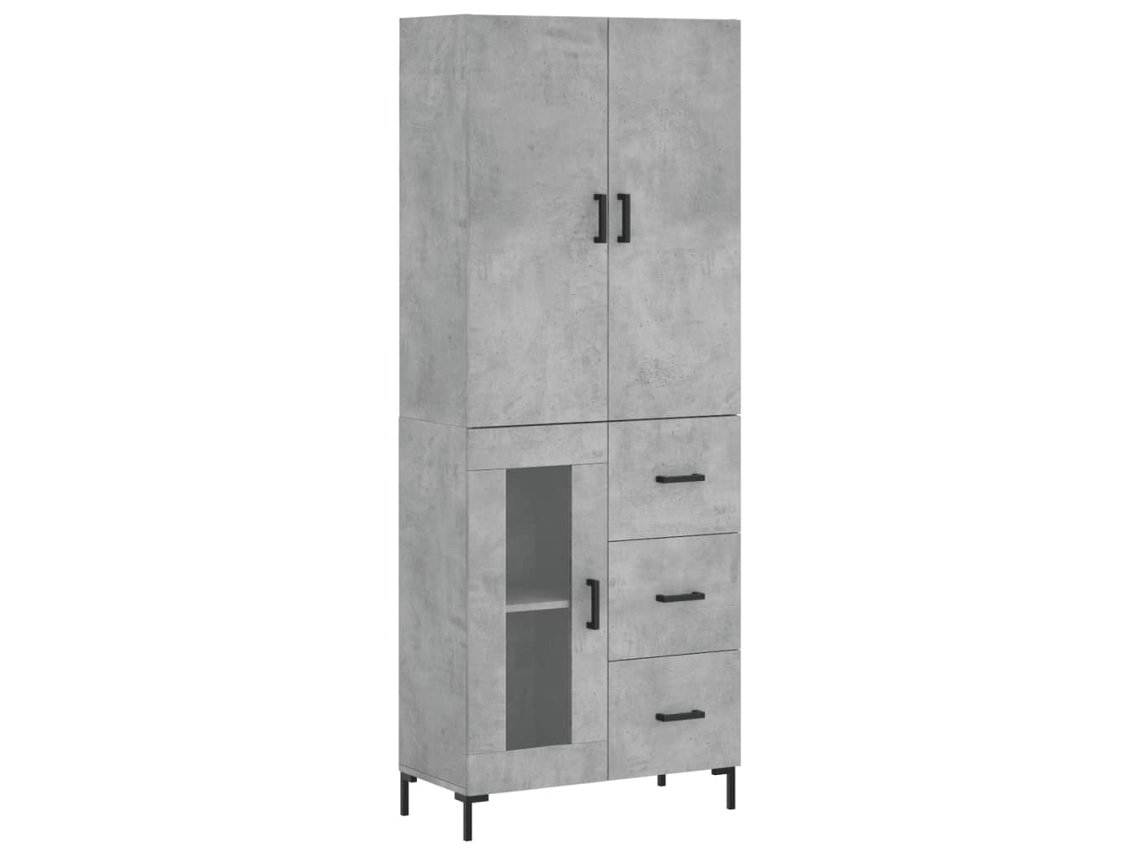 Maison Exclusive - Aparador Alto Madera Contrachapada Gris Hormigón 69,5x34x180 Cm