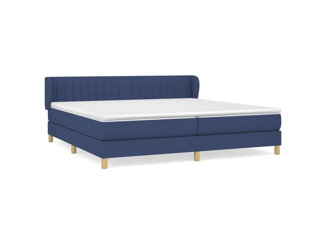 Maison Exclusive - Cama Box Spring Con Colchón Tela Azul 200x200 Cm