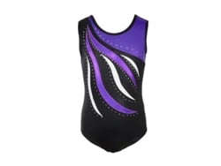 Maillot Rebe para gimnasia y danza para niñas, sin mangas, estampado deportivo, 5-6 años, morado