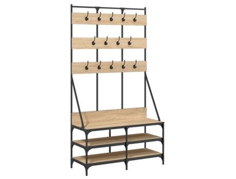 Perchero con zapatero roble Sonoma VIDAXL (100x40x184 cm)