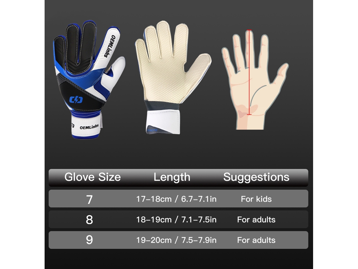 Guantes De Portero De Fútbol Con Agarre Firme En Látex Para Adultos Y Niños, Tallas 7-9.