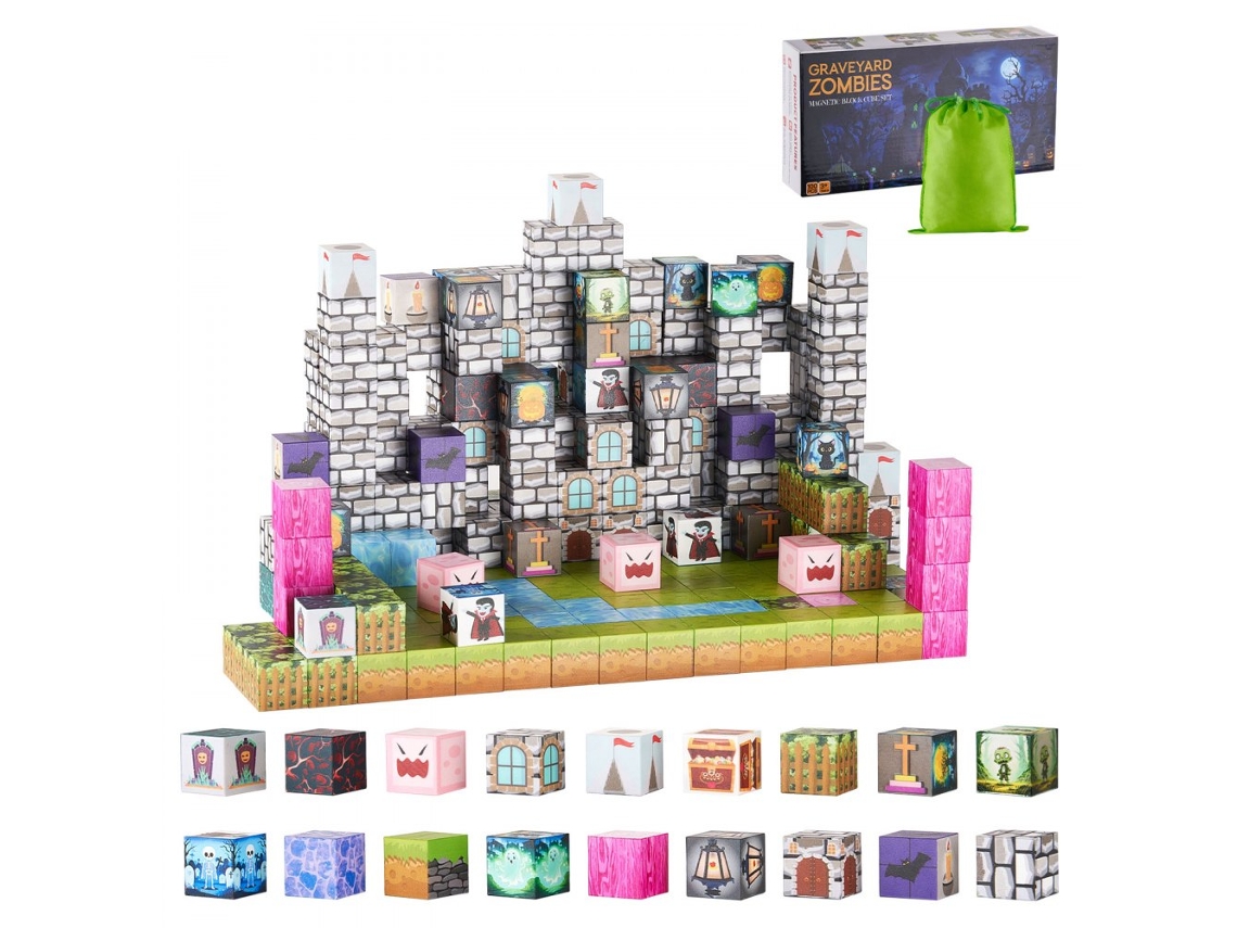 Juego de bloques magnéticos Zombie de 100 piezas para el desarrollo infantil Tekmaquinas