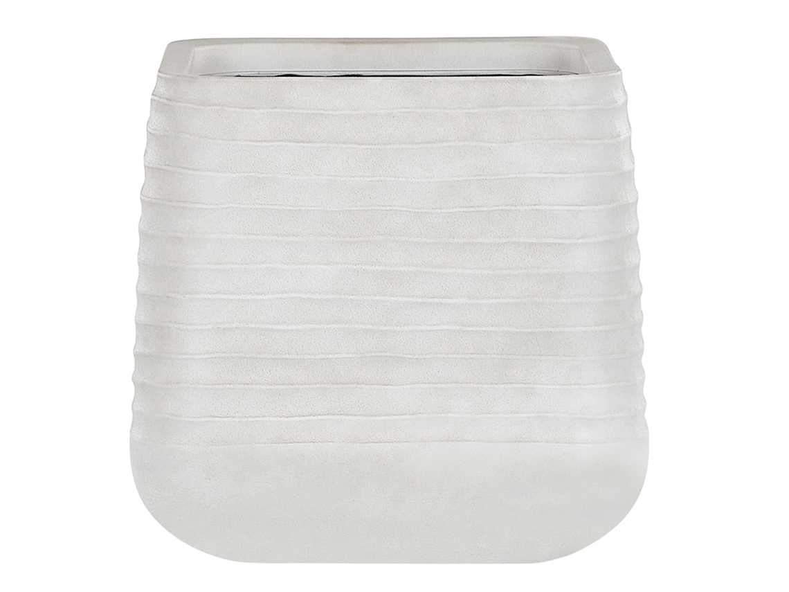 Maceta grande BELIANI Parikia de Poliresina Blanco 50x50x49