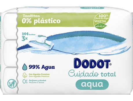 Toallitas DODOT Aqua Pure 0% Plástico (6x3x48 - 864 Unidades)