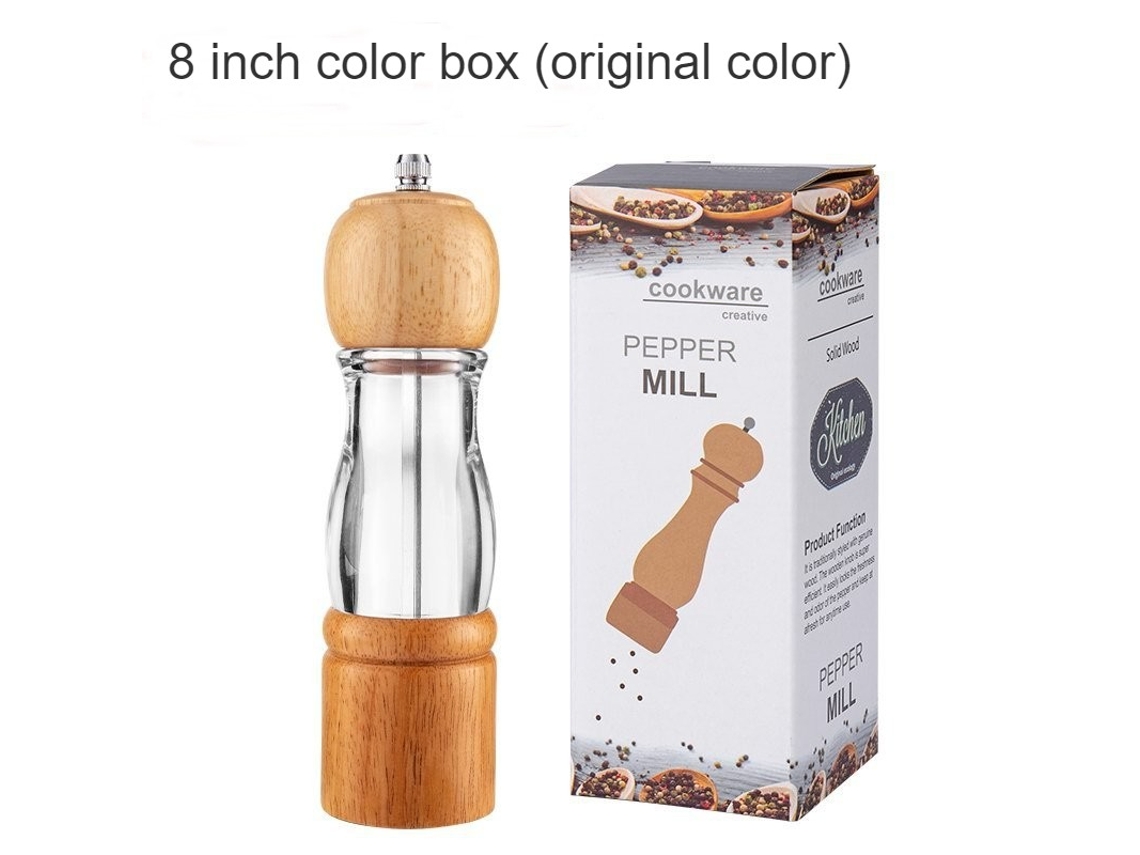 Molinillo Manual de madera para sal y pimienta, coctelera para cocina, color Original LUUCOZK